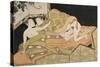 Two Lovers with Night Background-Isoda Koryusai-Stretched Canvas