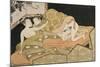 Two Lovers with Night Background-Isoda Koryusai-Mounted Giclee Print