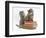 Two Maine Coon Kittens Playing on a Stack of Books-Mark Taylor-Framed Photographic Print