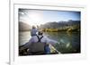 Two Male Fly Fishermen Bombing Streamers on the Rio Grande, Argentina-Matt Jones-Framed Photographic Print