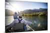 Two Male Fly Fishermen Bombing Streamers on the Rio Grande, Argentina-Matt Jones-Mounted Photographic Print