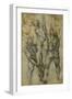 Two Male Nudes Lifting up a Third Man-Michelangelo Buonarroti-Framed Giclee Print