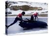 Two Man Bobsled Team Pushing Off at the Start , Lake Placid, New York, USA-Paul Sutton-Stretched Canvas