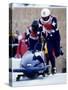 Two Man Bobsled Team Pushing Off at the Start, Lake Placid, New York, USA-Paul Sutton-Stretched Canvas