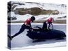 Two Man Bobsled Team Pushing Off at the Start , Lake Placid, New York, USA-Paul Sutton-Stretched Canvas