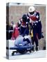 Two Man Bobsled Team Pushing Off at the Start, Lake Placid, New York, USA-Paul Sutton-Stretched Canvas