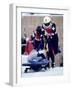 Two Man Bobsled Team Pushing Off at the Start, Lake Placid, New York, USA-Paul Sutton-Framed Photographic Print