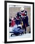 Two Man Bobsled Team Pushing Off at the Start, Lake Placid, New York, USA-Paul Sutton-Framed Photographic Print