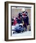 Two Man Bobsled Team Pushing Off at the Start, Lake Placid, New York, USA-Paul Sutton-Framed Photographic Print