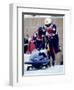 Two Man Bobsled Team Pushing Off at the Start, Lake Placid, New York, USA-Paul Sutton-Framed Photographic Print