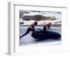 Two Man Bobsled Team Pushing Off at the Start , Lake Placid, New York, USA-Paul Sutton-Framed Photographic Print