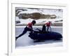 Two Man Bobsled Team Pushing Off at the Start , Lake Placid, New York, USA-Paul Sutton-Framed Photographic Print