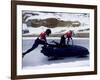 Two Man Bobsled Team Pushing Off at the Start , Lake Placid, New York, USA-Paul Sutton-Framed Photographic Print