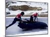 Two Man Bobsled Team Pushing Off at the Start , Lake Placid, New York, USA-Paul Sutton-Mounted Photographic Print
