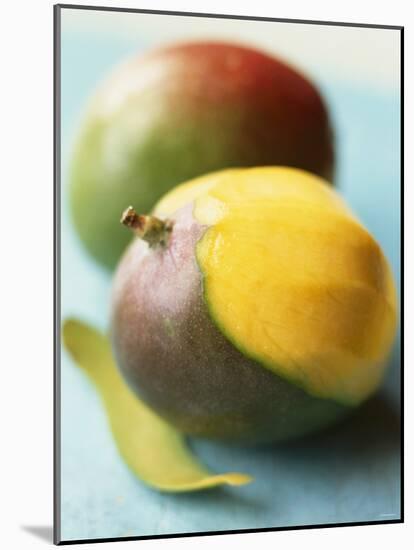 Two Mangos, One Partly Sliced-Philip Webb-Mounted Photographic Print