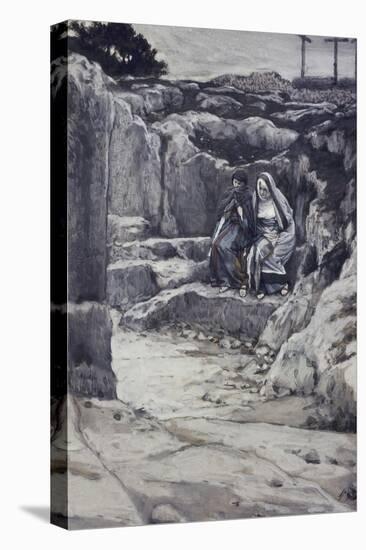 Two Marys' Watch the Tomb of Jesus-James Tissot-Stretched Canvas