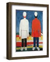 Two Masculine Figures, 1928-32-Kasimir Malevich-Framed Giclee Print