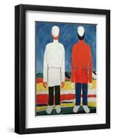 Two Masculine Figures, 1928-32-Kasimir Malevich-Framed Giclee Print