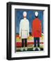 Two Masculine Figures, 1928-32-Kasimir Malevich-Framed Giclee Print