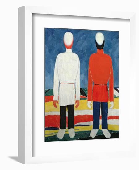 Two Masculine Figures, 1928-32-Kasimir Malevich-Framed Giclee Print