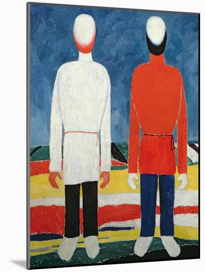 Two Masculine Figures, 1928-32-Kasimir Malevich-Mounted Giclee Print