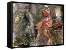 Two Masked Ladies-Pompeo Mariani-Framed Stretched Canvas