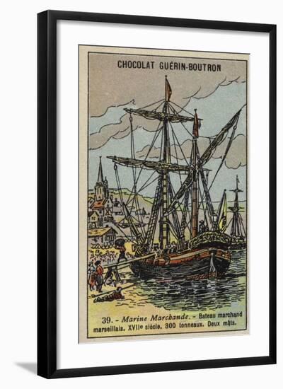 Two-Masted Merchant Ship of Marseilles, 17th Century-null-Framed Giclee Print