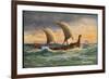 Two-Masted Saxon Warship Under Sail-R. Gallan-Framed Premium Giclee Print