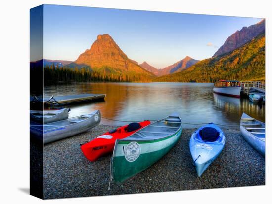 Two Medicine Lake and Sinopah Mountain, Glacier National Park, Montana, USA-Jamie & Judy Wild-Stretched Canvas