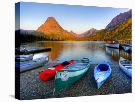 Two Medicine Lake and Sinopah Mountain, Glacier National Park, Montana, USA-Jamie & Judy Wild-Stretched Canvas