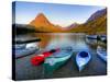 Two Medicine Lake and Sinopah Mountain, Glacier National Park, Montana, USA-Jamie & Judy Wild-Stretched Canvas