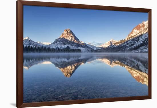 Two Medicine Lake in Winter, Glacier National Park, Montana, USA-Chuck Haney-Framed Photographic Print