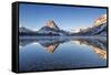 Two Medicine Lake in Winter, Glacier National Park, Montana, USA-Chuck Haney-Framed Stretched Canvas