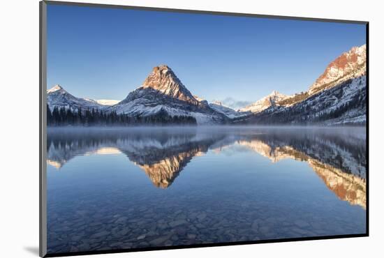 Two Medicine Lake in Winter, Glacier National Park, Montana, USA-Chuck Haney-Mounted Photographic Print