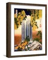 Two Men Admiring Yoro Waterfall, 1832-Katsushika Hokusai-Framed Art Print