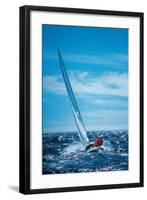 Two Men And A Sail Boat-null-Framed Art Print