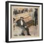 Two men and two dancers. Around 1876-1877. Pastel on monotype.-Edgar Degas-Framed Giclee Print