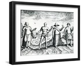 Two Men and Two Women from 'India Orientalis', 1598-Theodore de Bry-Framed Giclee Print