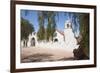 Two Men Approach the White Adobe Iglesia San Pedro Church, San Pedro, Chile, South America-Kimberly Walker-Framed Photographic Print