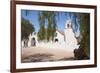 Two Men Approach the White Adobe Iglesia San Pedro Church, San Pedro, Chile, South America-Kimberly Walker-Framed Photographic Print