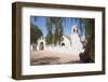Two Men Approach the White Adobe Iglesia San Pedro Church, San Pedro, Chile, South America-Kimberly Walker-Framed Photographic Print