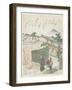 Two Men at a Shrine, Horse and Rider, Early 19th Century-Toyota Hokkei-Framed Giclee Print