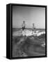 Two Men Behind Boat Which Is Not Seen, Water Skiing-null-Framed Stretched Canvas