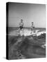 Two Men Behind Boat Which Is Not Seen, Water Skiing-null-Stretched Canvas