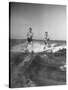 Two Men Behind Boat Which Is Not Seen, Water Skiing-null-Stretched Canvas