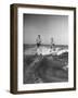 Two Men Behind Boat Which Is Not Seen, Water Skiing-null-Framed Photographic Print