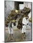 Two Men Carrying Bundles of Wood on their Backs, Mexico, Early 20th Century-null-Mounted Giclee Print