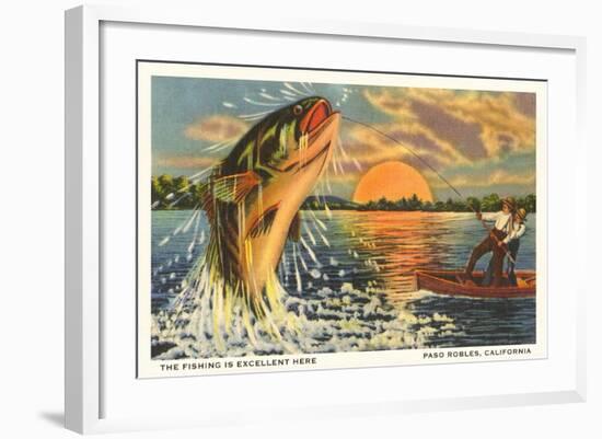 Two Men Catching Big Fish, Paso Robles-null-Framed Art Print