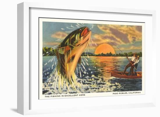 Two Men Catching Big Fish, Paso Robles-null-Framed Art Print