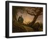 Two Men Contemplating the Moon, c.1825–30-Caspar David Friedrich-Framed Giclee Print